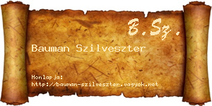 Bauman Szilveszter névjegykártya